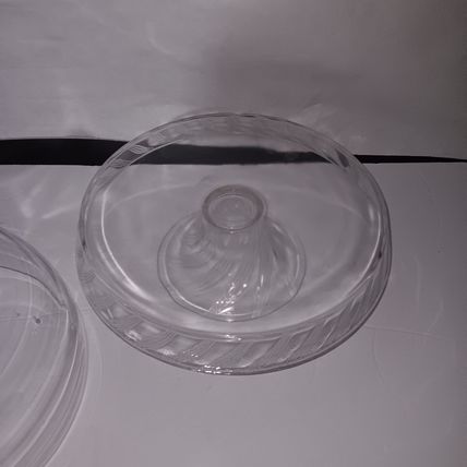 Anchor Hockings Glass Cake Stand Pedestal Footed Large Punch Bowl Chip & Dip