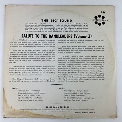 Eddie Maynard Band The Big Sound Salute To The Bandleaders Vol II Vinyl S-86