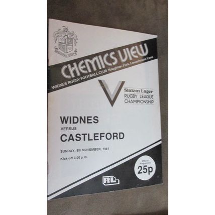 1981 Rugby Football League Programme - Widnes v Castleford