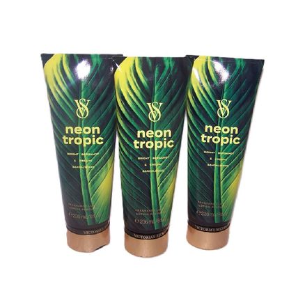 Neon Tropic Fragrance Lotion Victoria's Secret 8 oz Lot of 3 -Tiare Bergamot