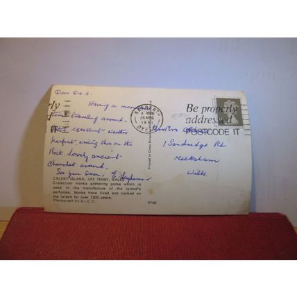 MONKS,, CALDEY ISLAND, TENBY, PEMBROKESHIRE used postcard 1981 pm =
