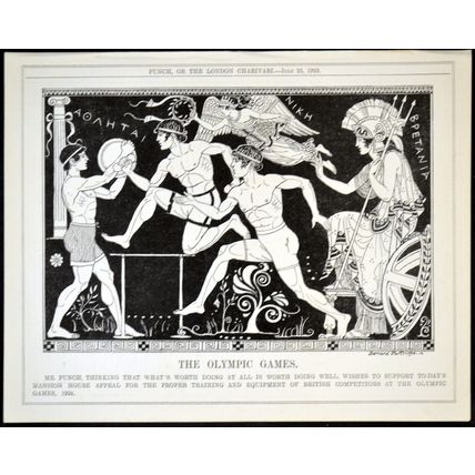 OLYMPIC GAMES 1923 John Bernard Partridge PUNCH CARTOON PAGE