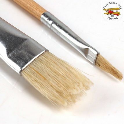 12 NATURAL BRISTLE LONG PAINT BRUSHES Artist Art Painting Thin Thick Small Large