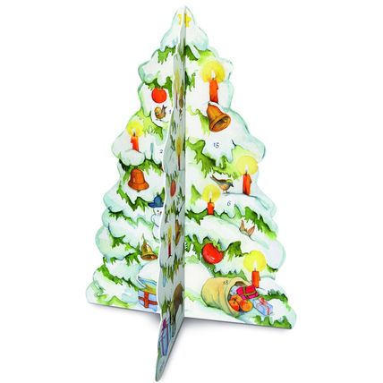 11744 - Korsch Advent Calendar - Winter Scene with Trees - 16.5"H x 11.75"W x...