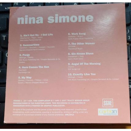 Nina Simone CD Promo The Daily Mirror 10 Tracks Legends Series