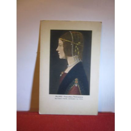 BEATRICE D'ESTE by Leonardo da Vinci unused antique postcard =