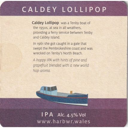 BEER MAT - TENBY HARBOUR BREWERY (WALES) - CALDEY LOLLIPOP - (Cat 011) - (2020)