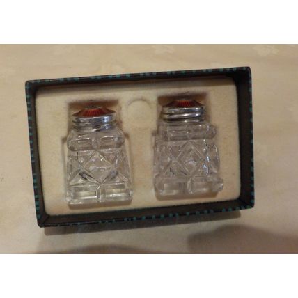 Norway Guilloche & Silver Crystal Salt & Pepper - Boxed from Spritzer & Fuhrmann