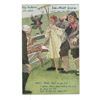 Isle Of Wight Salves, Comic Postcard.