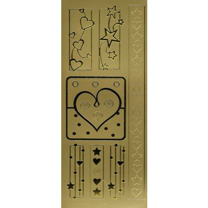 Peel Off Sticker Sheet. Stars & Hearts. Scrapbooking Crafts Toppers