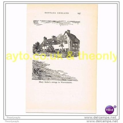 MARY ARDEN'S COTTAGE, WARWICKSHIRE, 1936, Book Illustration