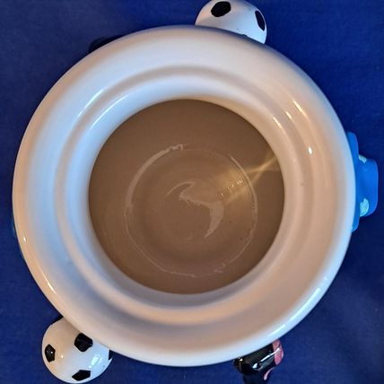 White Ceramic SOCCER STASH BANK Ball Savings Pot MONEY Jar CHARMS