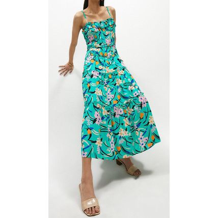 COAST Mint Frill Detail Printed Tiered Maxi Dress BNWT