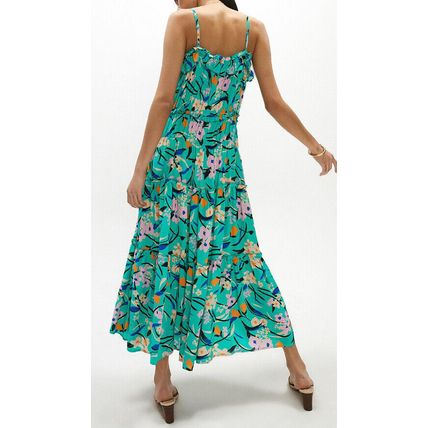 COAST Mint Frill Detail Printed Tiered Maxi Dress BNWT