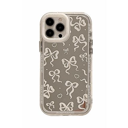 Silvery Mirror Effect Bowknot Print IPhone Phone Case