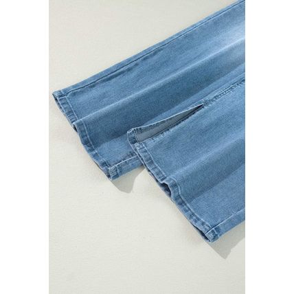 Myosotis High Rise Shift Slit Leg Straight Jeans