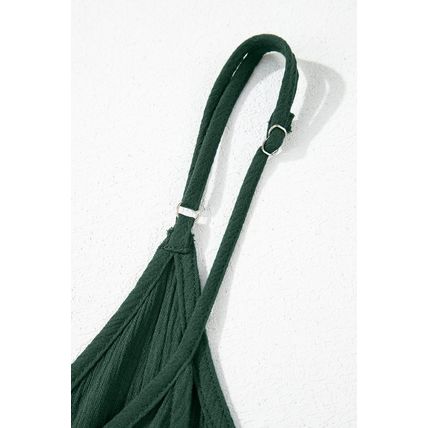Duffel Green Spaghetti Straps Pocketed Slouchy Maxi Dress