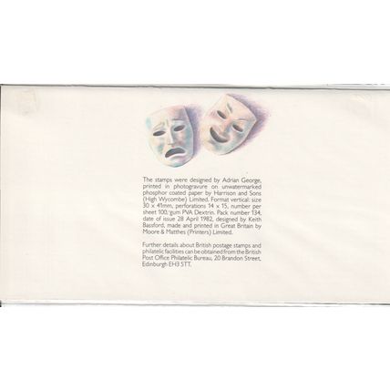 GB stamps 1982 Presentation Pack - SG 1183-1186 - British Theatre