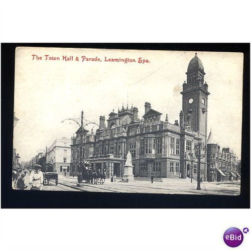 Warwickshire LEAMINGTON SPA Town Hall & Parade Postcard by W.A. Lenton