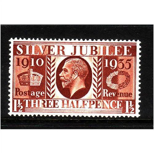 GREAT BRITAIN 1935 GEORGE V SILVER JUBILEE SG 455 1 1/2d RED BROWN M MINT