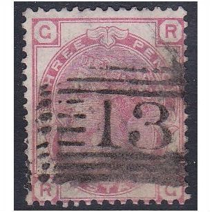 Great Britain 1873 SG143 or SG144 (plate 17) 3d rose / pale rose used (ref 138)