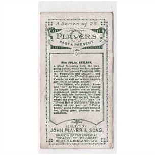Players Past and Present 1916 Cigarette Card No 14 Miss Julia Neilson
