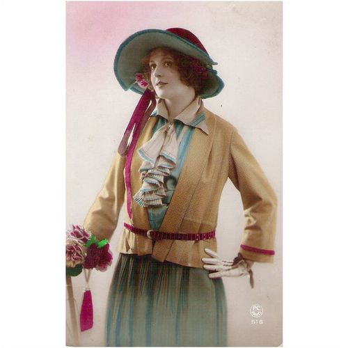 CARTE POSTALE - MODE - FEMME A CHAPEAU - REF 21