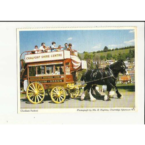 Buckinghamshire CHESHAM Festival Horse Bus Postcard by Women's Institute
