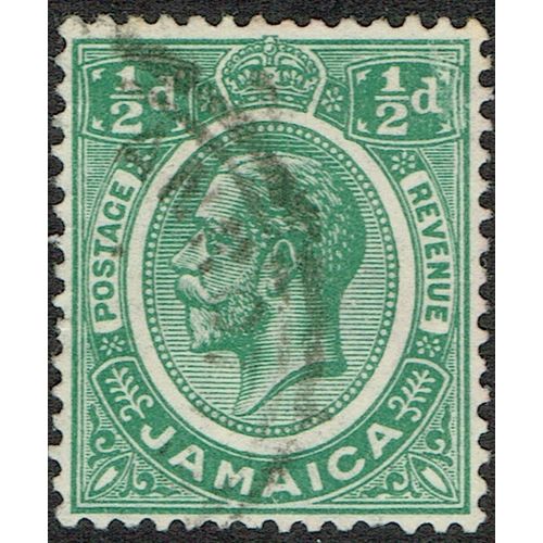 Jamaica 1921 1/2d Green SG92 FU