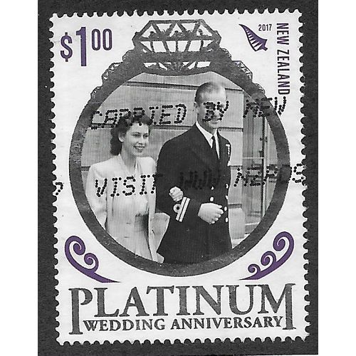 NZL 2017 $1.00 'PLATINUM ROYAL WEDDING ANNIVERSARY' FINE USED (EBID 58-577)