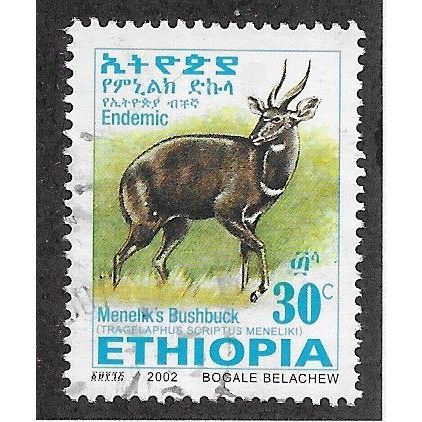 ETH 2002 30c 'MENELIKS BUSHBUCK' FINE USED (EBID70-266)