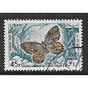 LEBANON 1965 BUTTERFLIES 45p COMMON GRAYLING SG 876 FINE USED#2