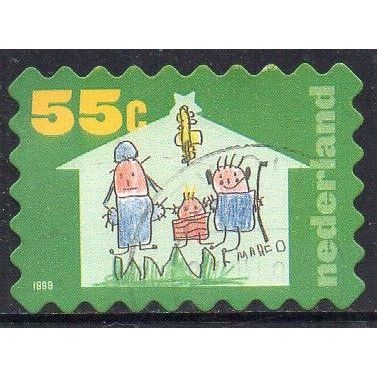 Netherlands 1999 Christmas - Family in a House 55c Used