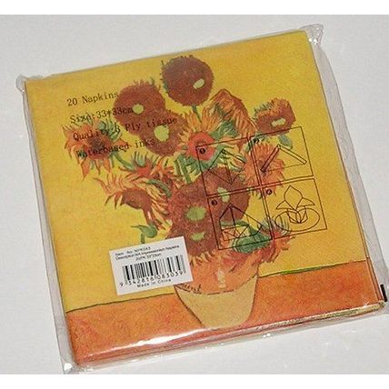 Van Gogh - Sunflowers - 1888 Impressionism Series - 20 Paper Napkins - NEW