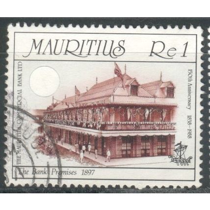 Mauritius stamps 1988 - Re1 - Bank premises 1897