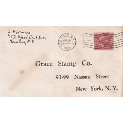 United States 1938 New York NY local Cover New York cancel typed VGC