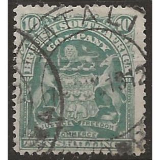 Rhodesia 1898 SG89 10/- Greenish-Grey Fine Used .
