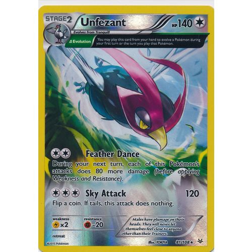 Pokemon Roaring Skies #81/108 Unfezant Rev Holo