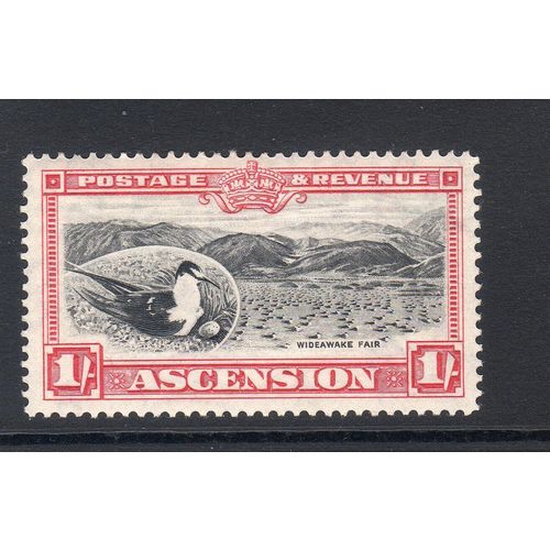Ascension KGV 1934 1/- Black & Carmine Unmounted Mint NHM SG 28 Sc 30 stamp tern