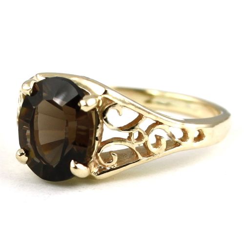 Smoky Quartz, 10KY Gold Ring, R005