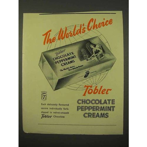 1954 Tobler Chocolate Peppermint Creams Candy Ad