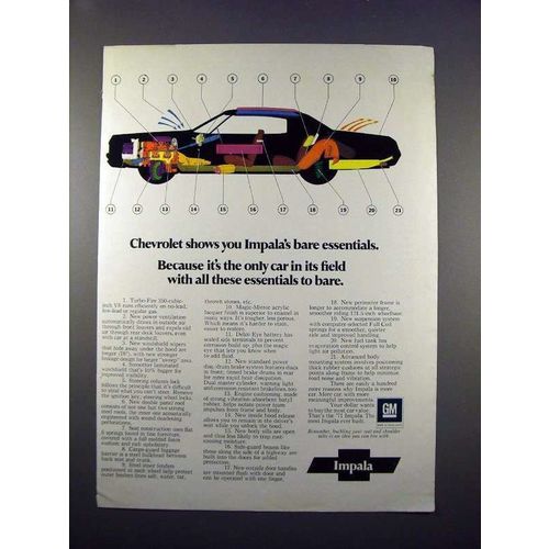 1971 Chevrolet Impala Car Ad - Bare Essentials