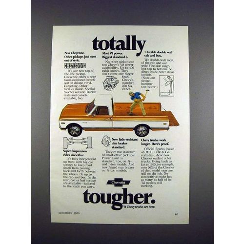 1971 Chevrolet Cheyenne Pickup Truck Ad - Tougher