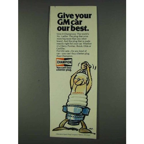 1978 Champion Spark Plugs Ad - Give GM Our Best
