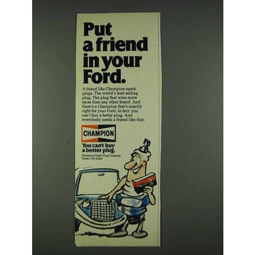 1978 Champion Spark Plugs Ad - Put Friend In Your Ford