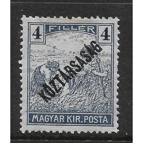 HUNGARY 1918 SG284 4F GREY opt KOZTARSASAG M/MINT