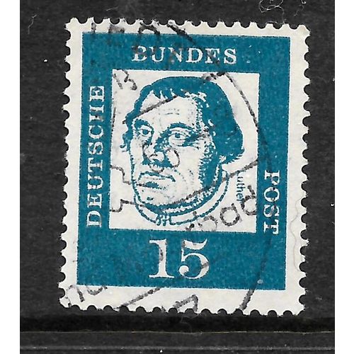 GERMANY BERLIN 1961 SG B198 15pf BLUE LUTHER FAMOUS GERMAN FINE USED#