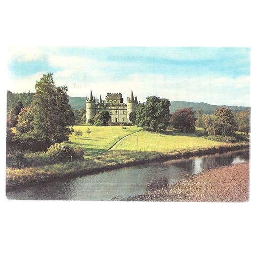 INVERARAY CASTLE, SCOTLAND used postcard 1981 postmark =