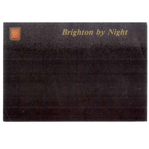 BRIGHTON BY NIGHT, SUSSEX used vintage postcard 1987 postmark =