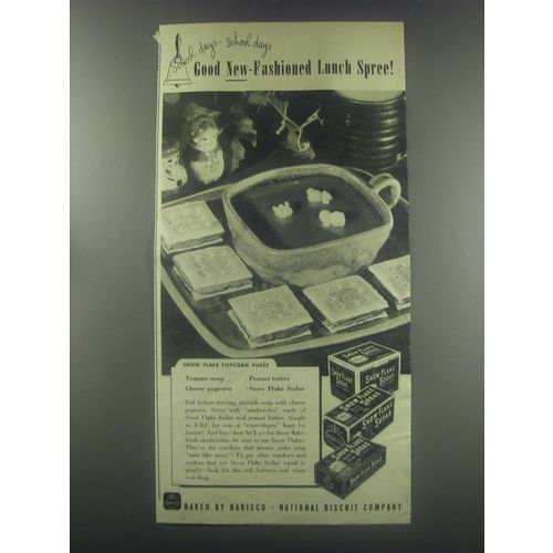 1945 Nabisco Snow Flake Sodas Crackers Ad - School days - School Days Good